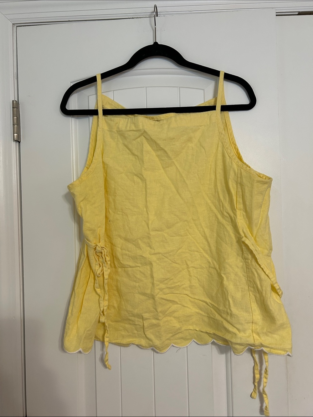 Old Navy Yellow Scallop-Hem Camisole with Side Ties